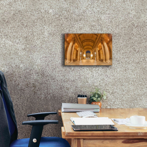 Image of 'Golden Columns' by Sebastien Lory, Giclee Canvas Wall Art,18 x 12