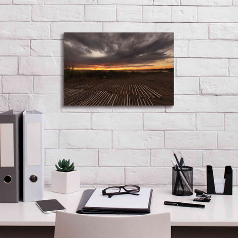 Image of 'Stormy Sunset' by Sebastien Lory, Giclee Canvas Wall Art,18 x 12