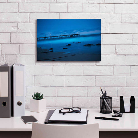 Image of 'Blue Hour Pier' by Sebastien Lory, Giclee Canvas Wall Art,18 x 12
