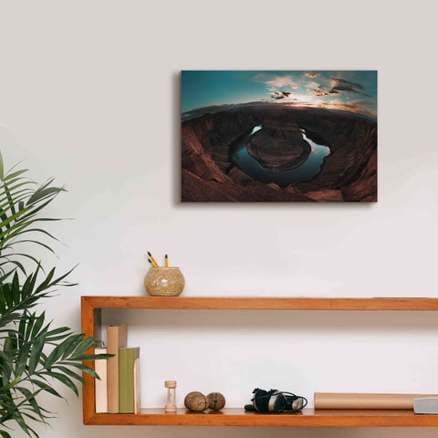 Image of 'Horseshoe Bend Sunset' by Sebastien Lory, Giclee Canvas Wall Art,18 x 12