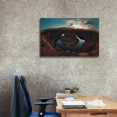Image of 'Horseshoe Bend Sunset' by Sebastien Lory, Giclee Canvas Wall Art,40 x 26