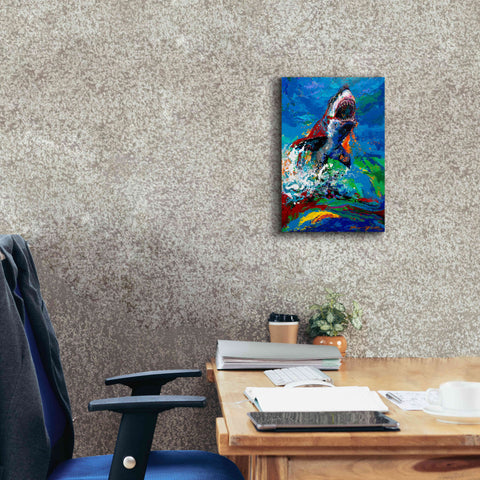 Image of 'The Lawyer Breeching Great White Shark' by Jace D McTier, Giclee Canvas Wall Art,12 x 18