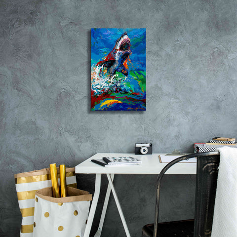 Image of 'The Lawyer Breeching Great White Shark' by Jace D McTier, Giclee Canvas Wall Art,12 x 18