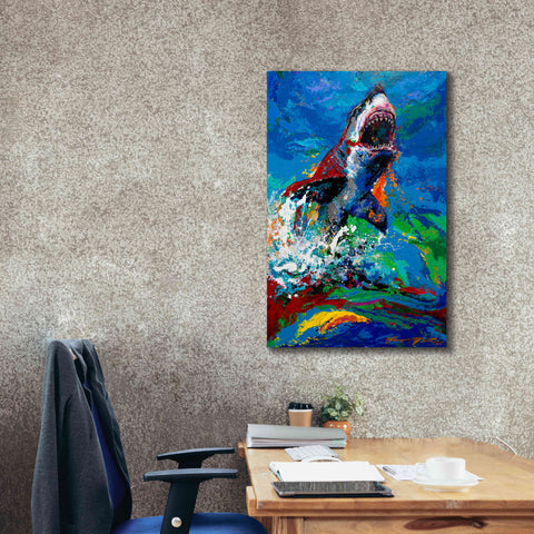 Image of 'The Lawyer Breeching Great White Shark' by Jace D McTier, Giclee Canvas Wall Art,26 x 40