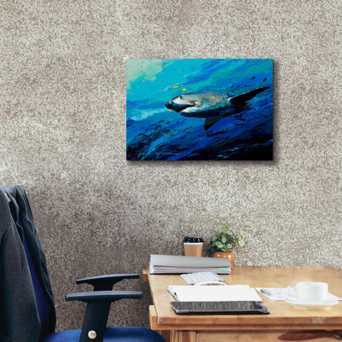Image of 'The Mighty Bull Shark' by Jace D McTier, Giclee Canvas Wall Art,24 x 20