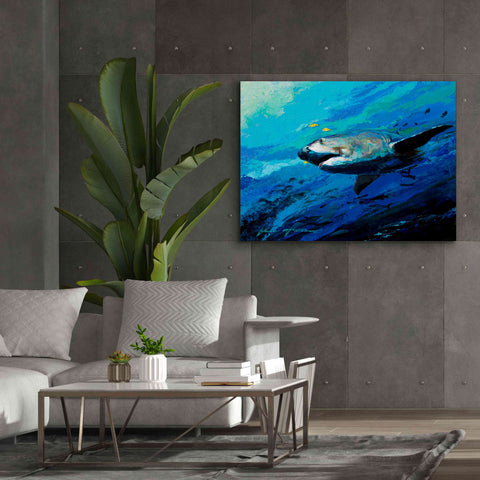 Image of 'The Mighty Bull Shark' by Jace D McTier, Giclee Canvas Wall Art,54 x 40