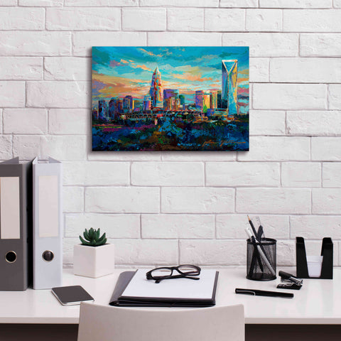 Image of 'The Queen City Charlotte North Carolina' by Jace D McTier, Giclee Canvas Wall Art,18 x 12