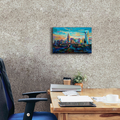 Image of 'The Queen City Charlotte North Carolina' by Jace D McTier, Giclee Canvas Wall Art,18 x 12