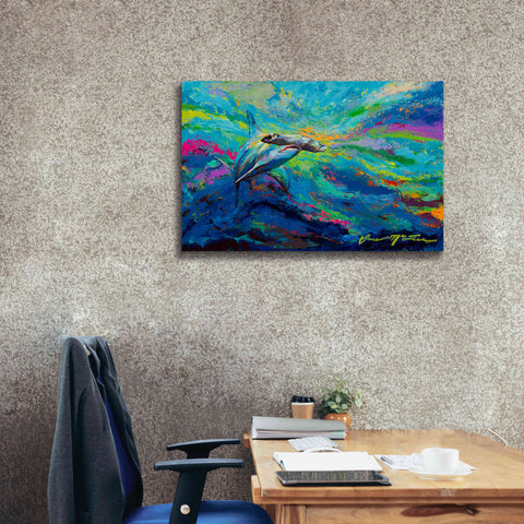 Image of 'After Dinner Swim Hammer Head Shark' by Jace D McTier, Giclee Canvas Wall Art,40 x 26