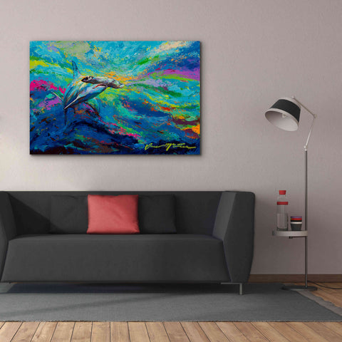 Image of 'After Dinner Swim Hammer Head Shark' by Jace D McTier, Giclee Canvas Wall Art,60 x 40