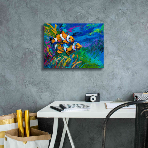 Image of 'The First Date Smiling Clownfish' by Jace D McTier, Giclee Canvas Wall Art,16 x 12