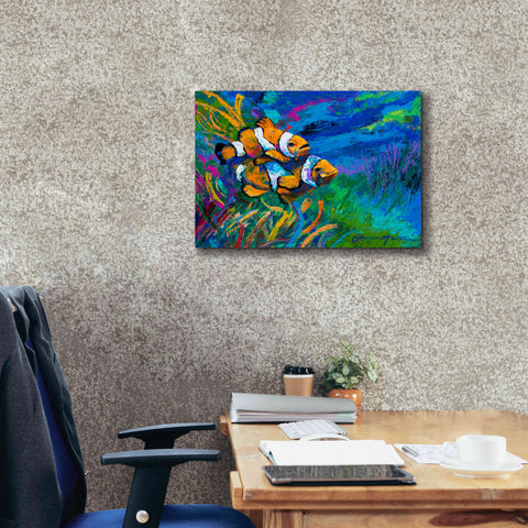 Image of 'The First Date Smiling Clownfish' by Jace D McTier, Giclee Canvas Wall Art,24 x 20
