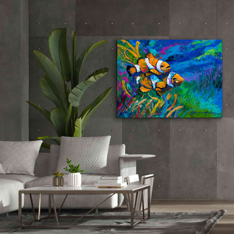 Image of 'The First Date Smiling Clownfish' by Jace D McTier, Giclee Canvas Wall Art,54 x 40