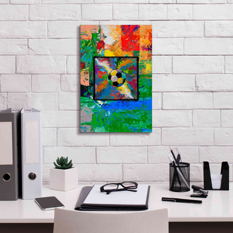 Image of 'Window into the Soccer Universe Red and Green' by Jace D McTier, Giclee Canvas Wall Art,12 x 18