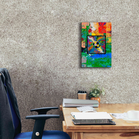 Image of 'Window into the Soccer Universe Red and Green' by Jace D McTier, Giclee Canvas Wall Art,12 x 18