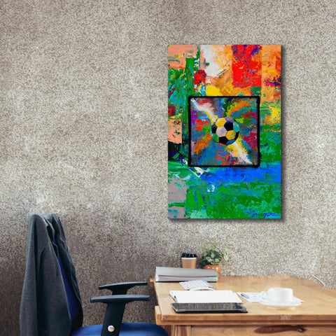 Image of 'Window into the Soccer Universe Red and Green' by Jace D McTier, Giclee Canvas Wall Art,26 x 40