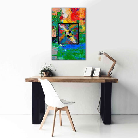 Image of 'Window into the Soccer Universe Red and Green' by Jace D McTier, Giclee Canvas Wall Art,26 x 40
