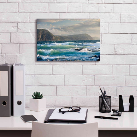 Image of 'Newfoundland Sunset Surf' by Mike Jones, Giclee Canvas Wall Art,18 x 12