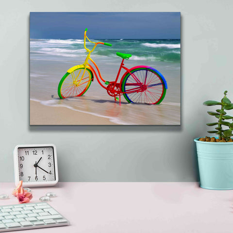 Image of 'Rainbow Bike' by Mike Jones, Giclee Canvas Wall Art,16 x 12