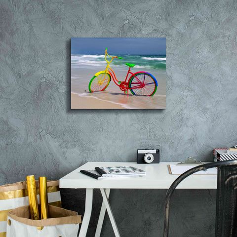Image of 'Rainbow Bike' by Mike Jones, Giclee Canvas Wall Art,16 x 12
