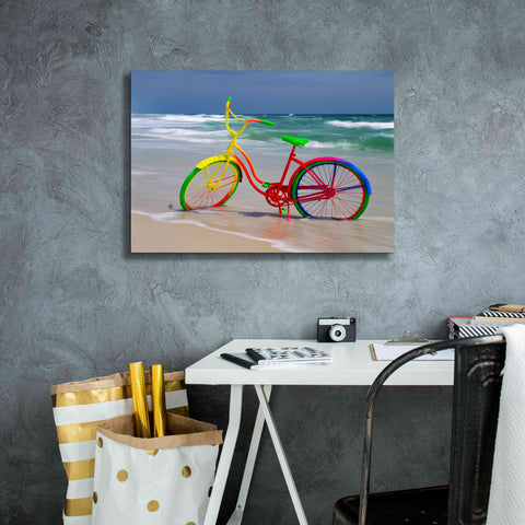 Image of 'Rainbow Bike' by Mike Jones, Giclee Canvas Wall Art,26 x 18