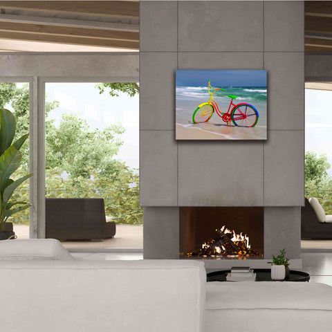 Image of 'Rainbow Bike' by Mike Jones, Giclee Canvas Wall Art,34 x 26