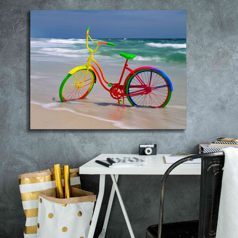 Image of 'Rainbow Bike' by Mike Jones, Giclee Canvas Wall Art,34 x 26