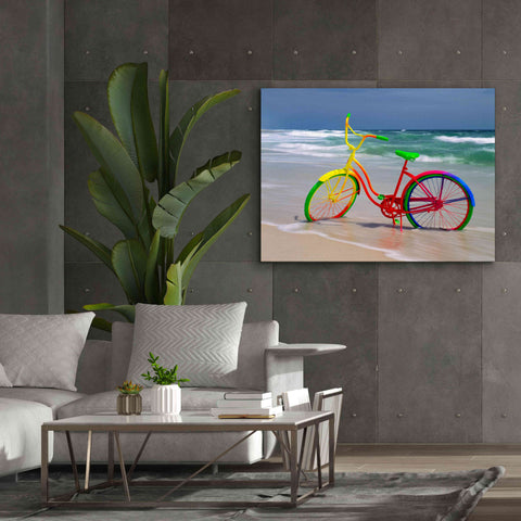 Image of 'Rainbow Bike' by Mike Jones, Giclee Canvas Wall Art,54 x 40