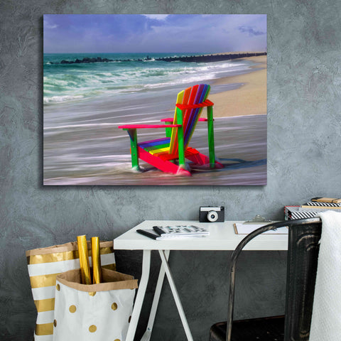Image of 'Rainbow Chair' by Mike Jones, Giclee Canvas Wall Art,34 x 26