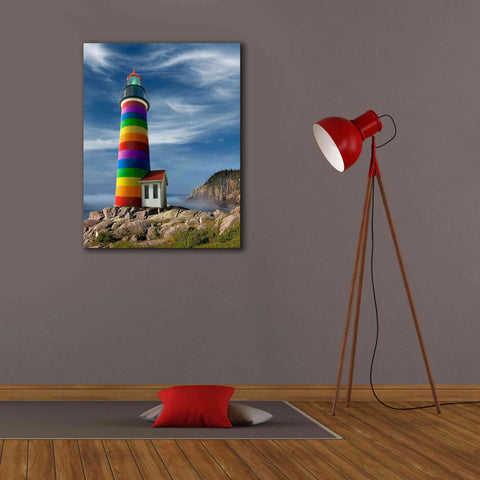 Image of 'Rainbow Lighthouse North' by Mike Jones, Giclee Canvas Wall Art,26 x 34