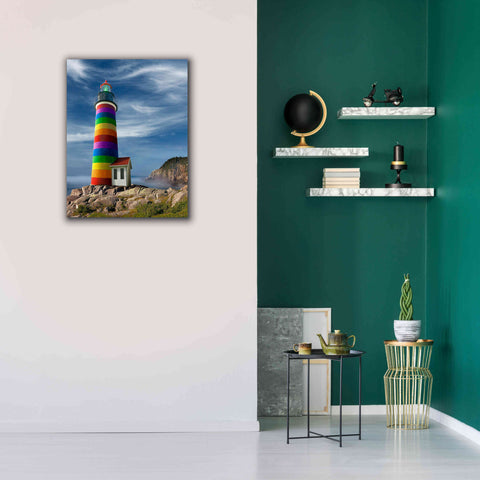 Image of 'Rainbow Lighthouse North' by Mike Jones, Giclee Canvas Wall Art,26 x 34