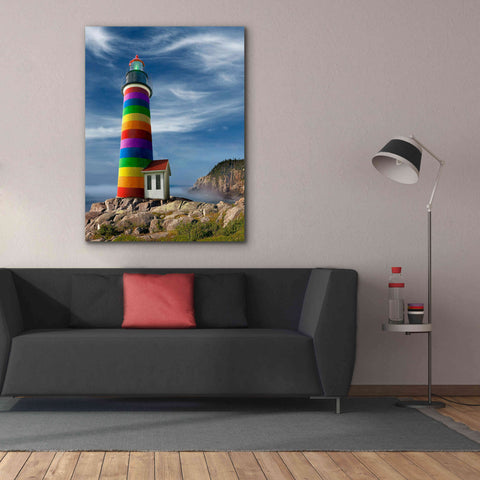 Image of 'Rainbow Lighthouse North' by Mike Jones, Giclee Canvas Wall Art,40 x 54