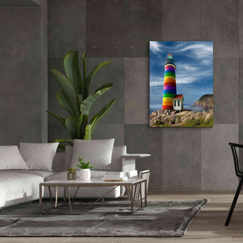 Image of 'Rainbow Lighthouse North' by Mike Jones, Giclee Canvas Wall Art,40 x 54