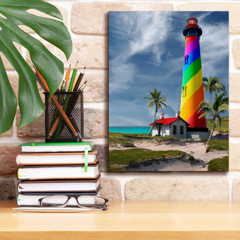 Image of 'Rainbow Lighthouse South' by Mike Jones, Giclee Canvas Wall Art,12 x 16