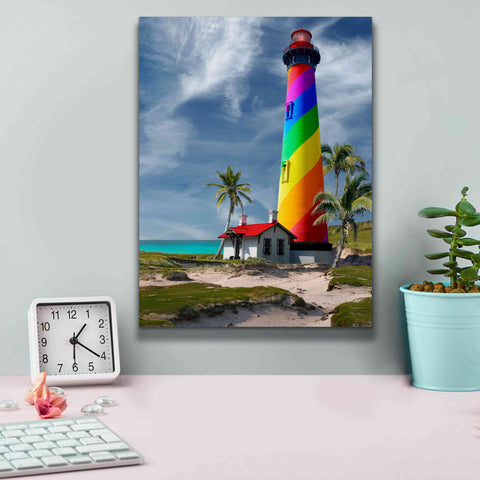 Image of 'Rainbow Lighthouse South' by Mike Jones, Giclee Canvas Wall Art,12 x 16