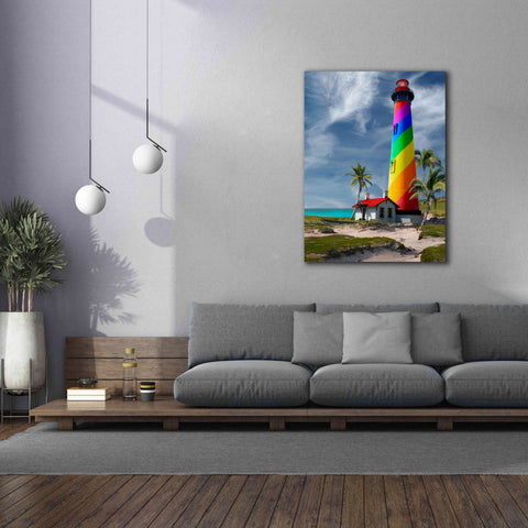 Image of 'Rainbow Lighthouse South' by Mike Jones, Giclee Canvas Wall Art,40 x 54
