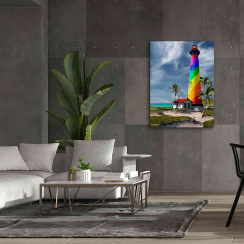 Image of 'Rainbow Lighthouse South' by Mike Jones, Giclee Canvas Wall Art,40 x 54