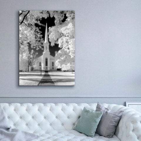 Image of 'Westfield Church Infrared' by Mike Jones, Giclee Canvas Wall Art,40 x 54