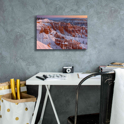 Image of 'Bryce Sunrise At Sunriset' by Mike Jones, Giclee Canvas Wall Art,18 x 12