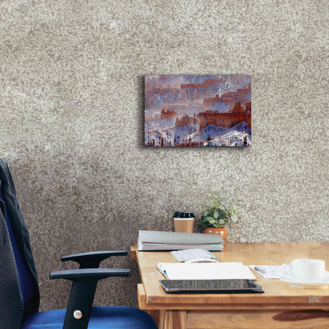 Image of 'Bryce Telephoto Snow' by Mike Jones, Giclee Canvas Wall Art,18 x 12