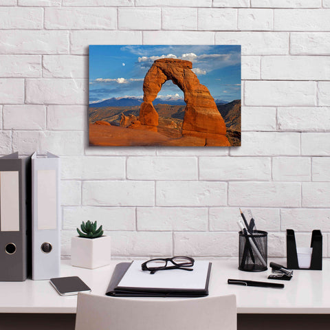 Image of 'Delicate Arch Sunset' by Mike Jones, Giclee Canvas Wall Art,18 x 12