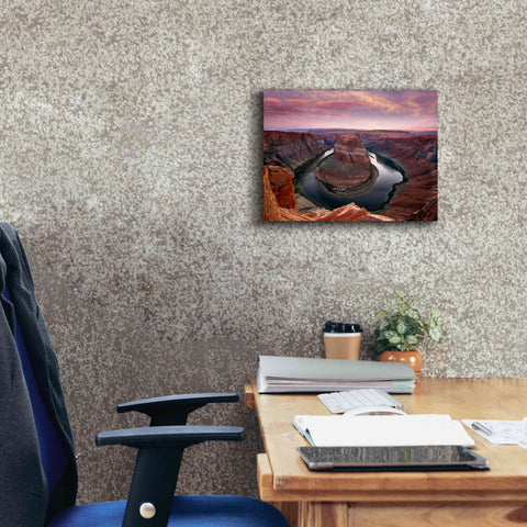 Image of 'Horseshoe Bend Dusk' by Mike Jones, Giclee Canvas Wall Art,16 x 12