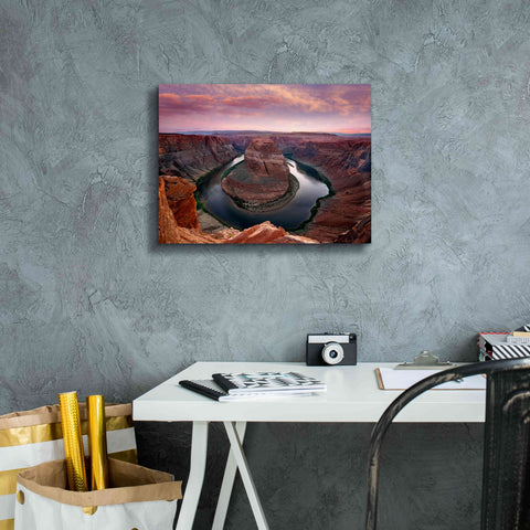 Image of 'Horseshoe Bend Dusk' by Mike Jones, Giclee Canvas Wall Art,16 x 12