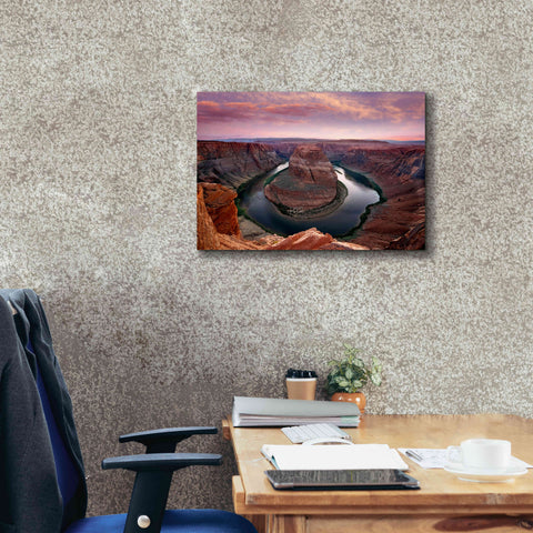 Image of 'Horseshoe Bend Dusk' by Mike Jones, Giclee Canvas Wall Art,26 x 18