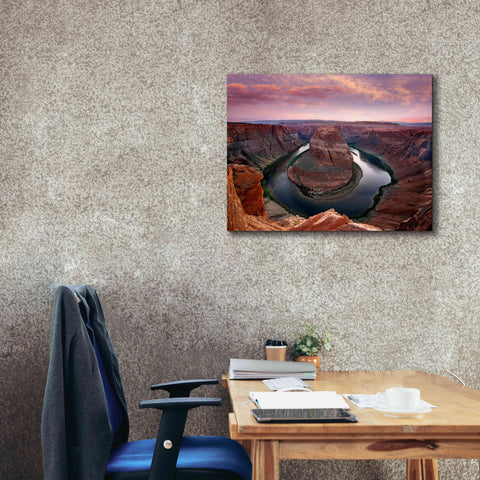 Image of 'Horseshoe Bend Dusk' by Mike Jones, Giclee Canvas Wall Art,34 x 26