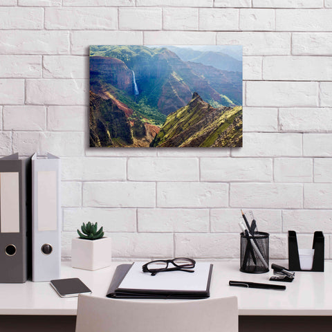Image of 'Kauai Waimea Canyon Waipoo Falls' by Mike Jones, Giclee Canvas Wall Art,18 x 12