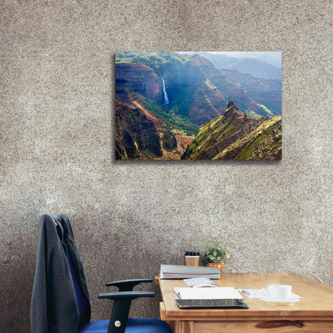 Image of 'Kauai Waimea Canyon Waipoo Falls' by Mike Jones, Giclee Canvas Wall Art,40 x 26