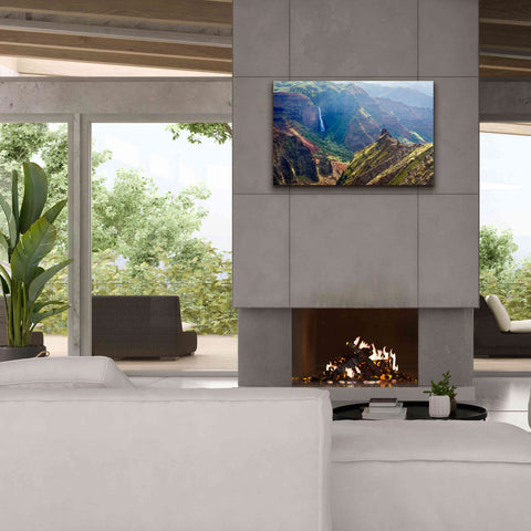 Image of 'Kauai Waimea Canyon Waipoo Falls' by Mike Jones, Giclee Canvas Wall Art,40 x 26