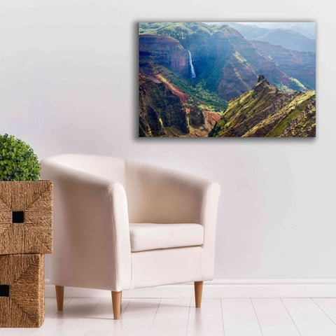 Image of 'Kauai Waimea Canyon Waipoo Falls' by Mike Jones, Giclee Canvas Wall Art,40 x 26