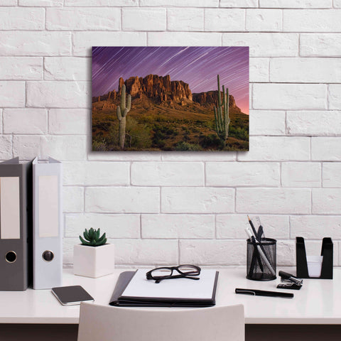 Image of 'Lost Dutchman Star Trails' by Mike Jones, Giclee Canvas Wall Art,18 x 12